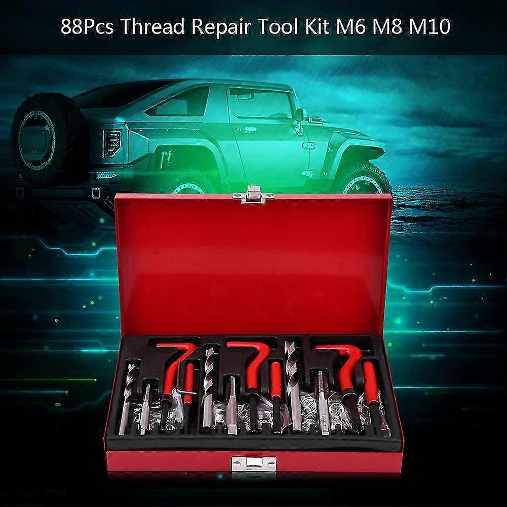 88Pcs Thread Repair Tool Kit M6 M8 M10 Tap Drill Insert Set