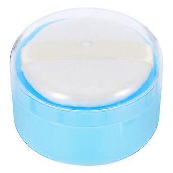 Baby Talcum Powder Box Portable Storage Case for Infants Skin Care with Powder Puff Blue IN
