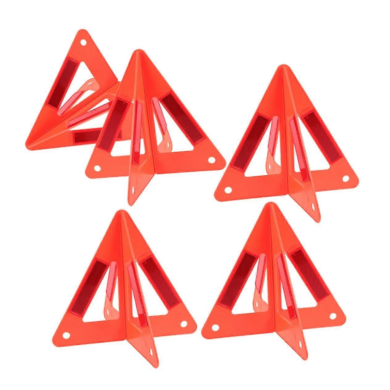 5pcs Foldable Car Emergency Warning Triangle Kit with Visibility Reflective Design for Vehicles