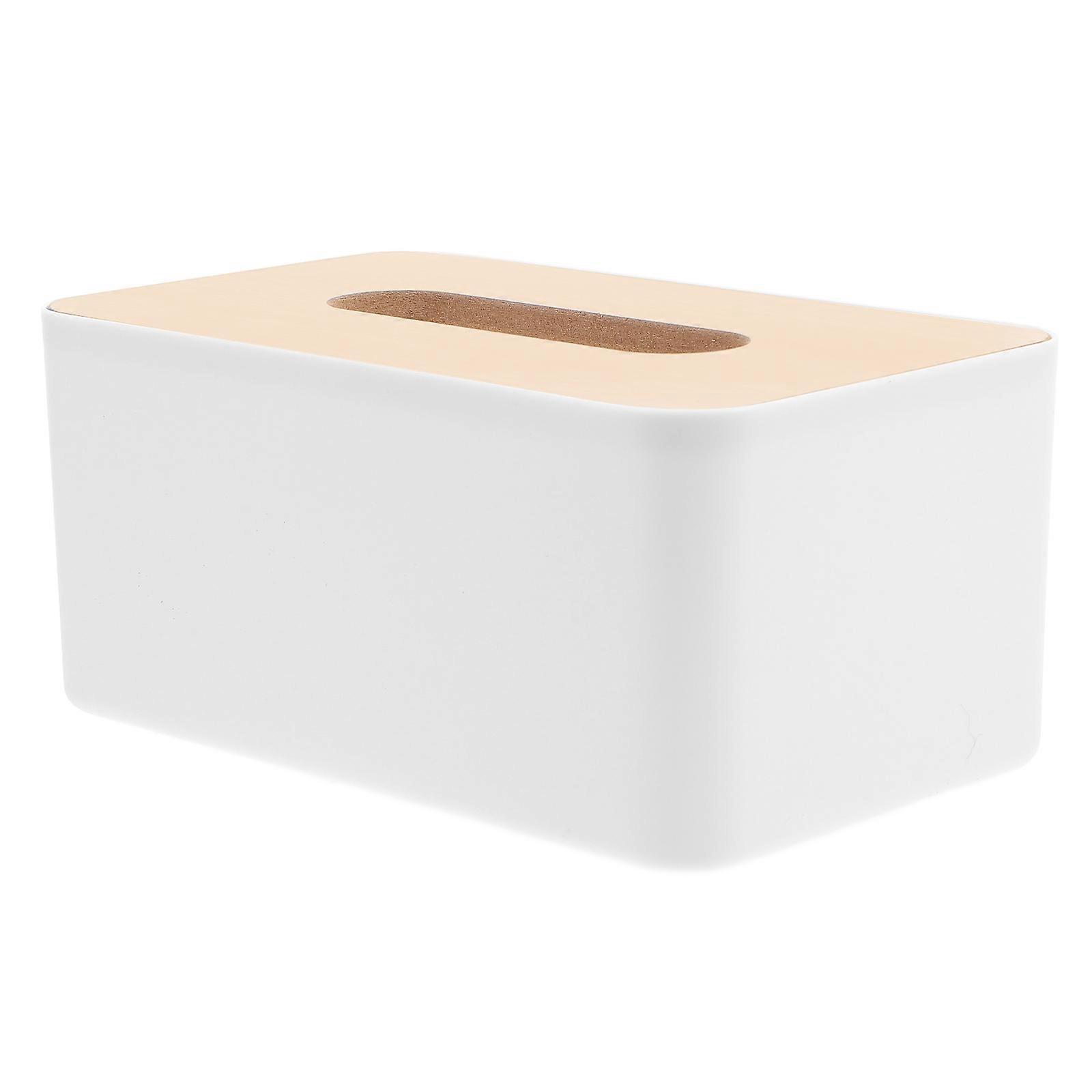 Rectangular Tissue Box Cover Wood Plastic Tissue Holder for Home 5Pcs