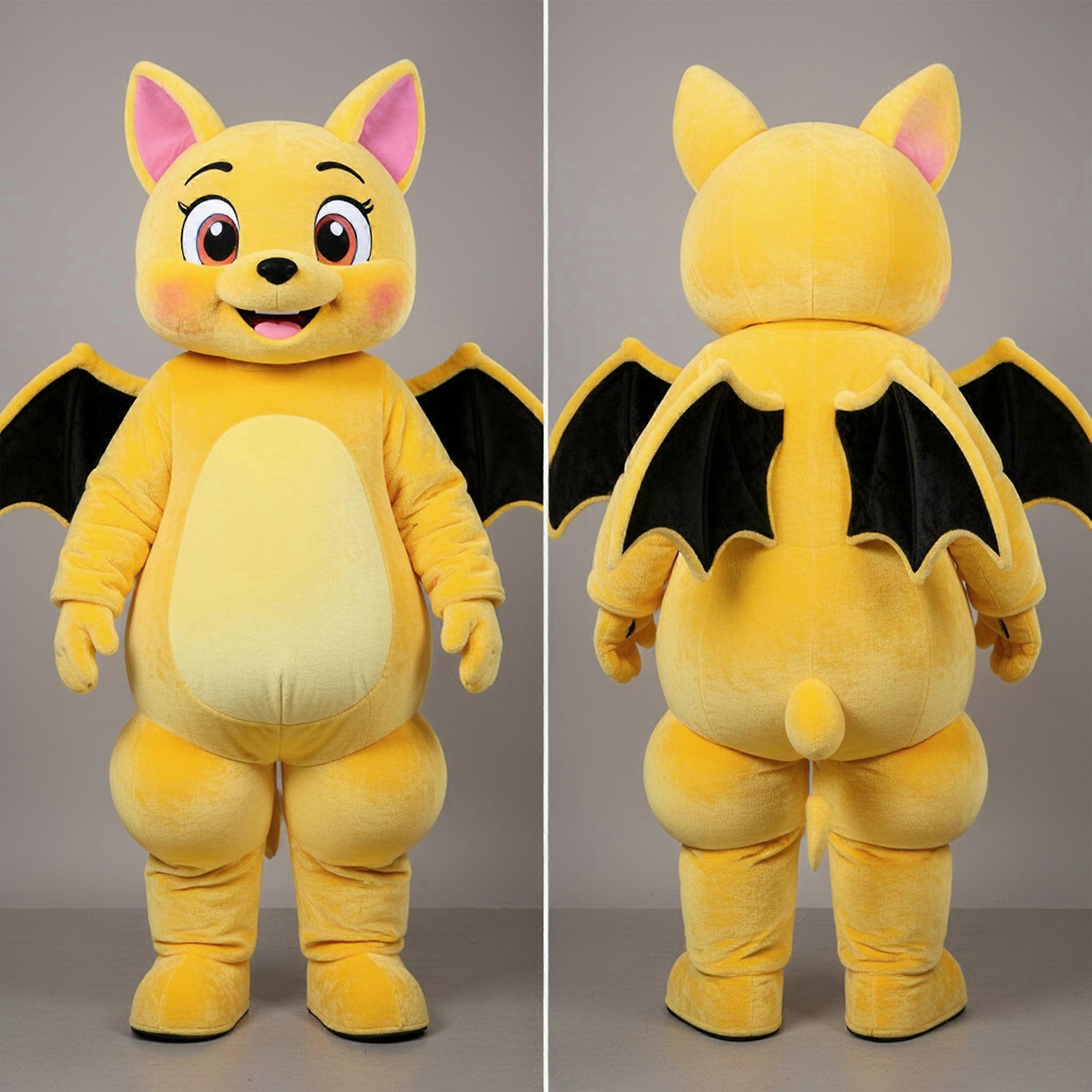 MASTICOT Yellow Rounded Winged Bat Mascot