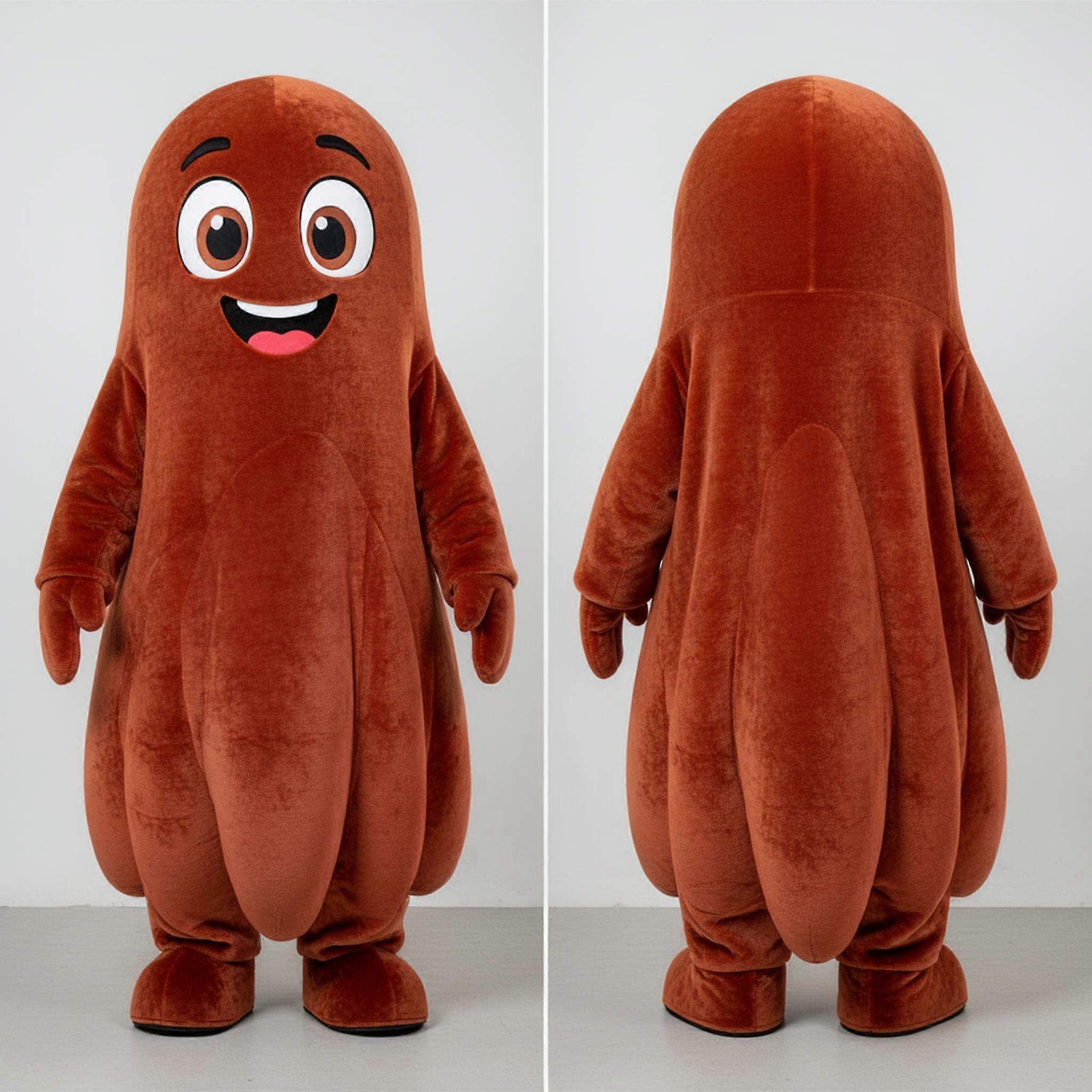 MASTICOT Rust Velvety Cartoon Ghost Mascot