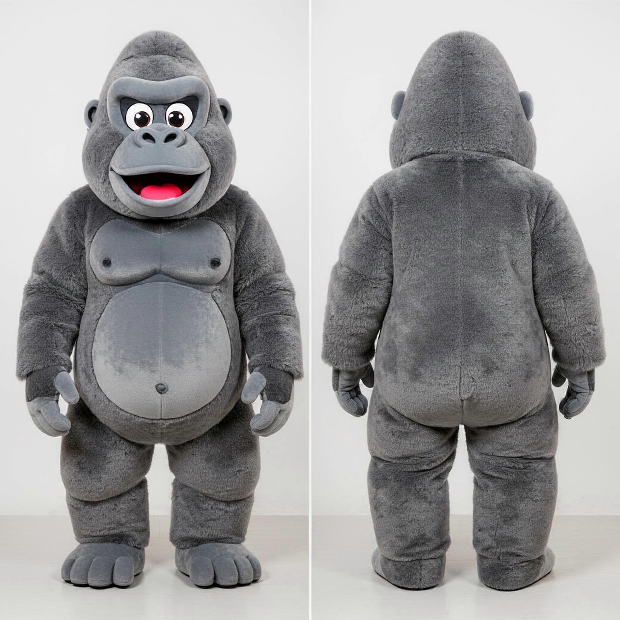MASTICOT Gray Furry Gorilla Mascot