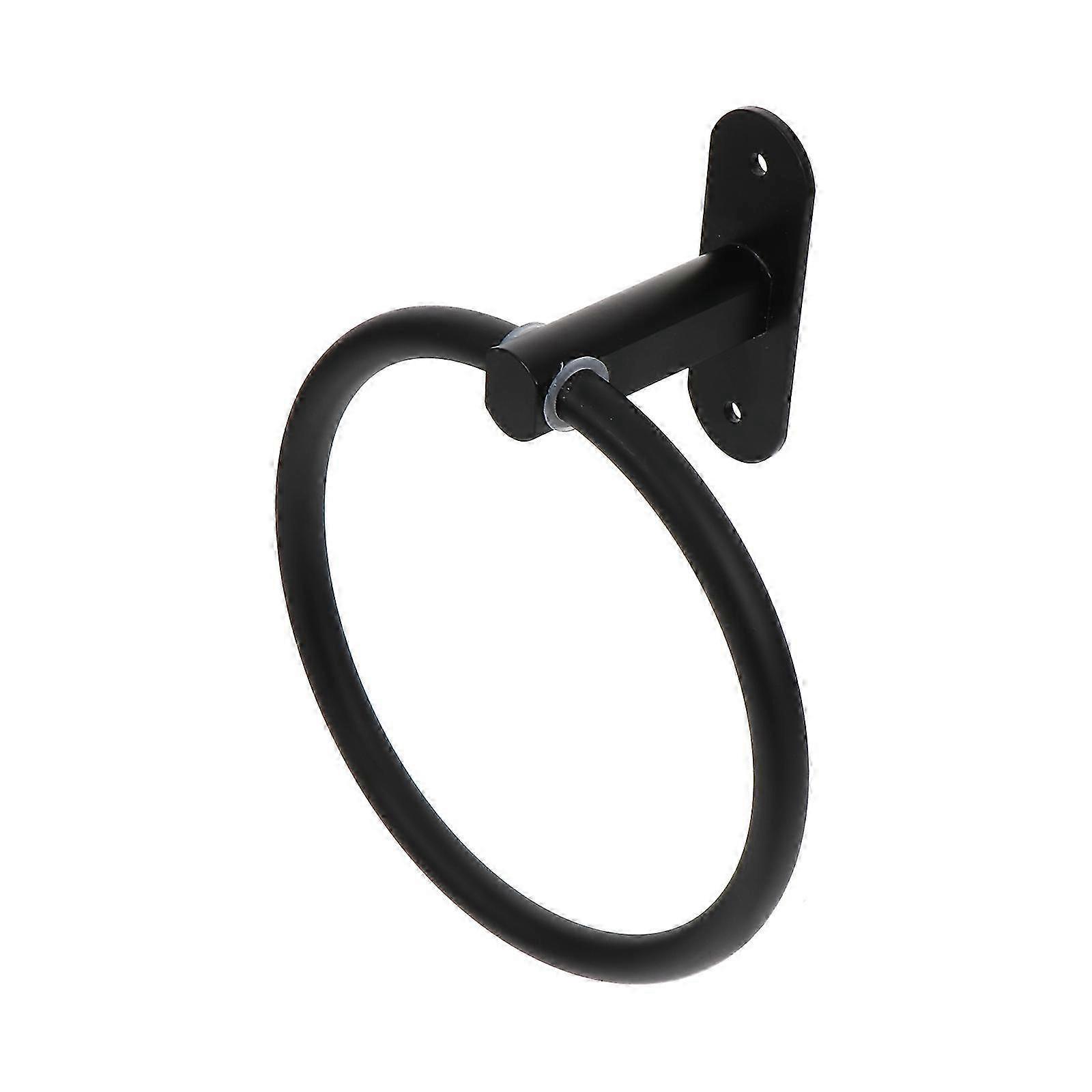 1 Set sturdy Wall Towel Ring Creative Bathroom Towel Ring Practical Storage Ring Black