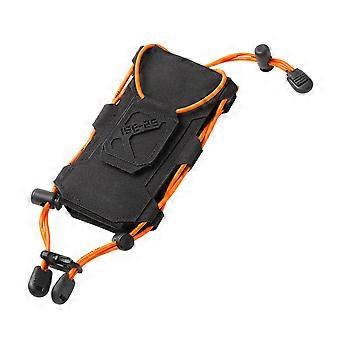 Trail Bottle Holder for Hiking and Camping, Rear Mount with Front Cord Retention and Hook Panel, One-Liter Fit  Orange