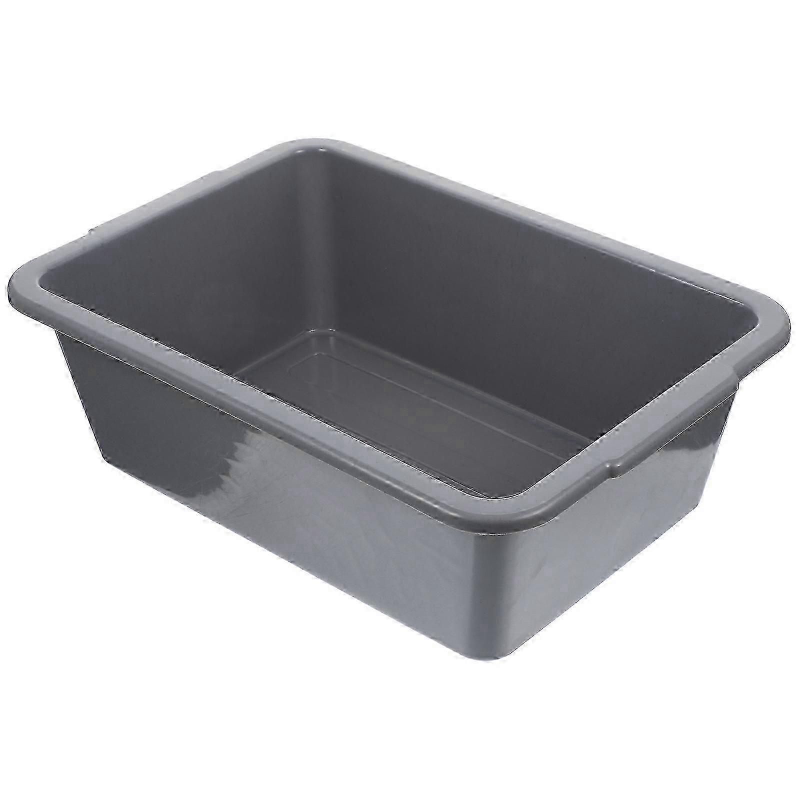 Plastic laundry basin rectangular 34x23.5x11cm with double side handles stackable34X23.5X11CMGreyMAX01