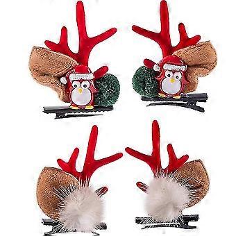 Christmas Hair Clip - Cute Antlers Ears Hair Accessory compatible with Christmas Party