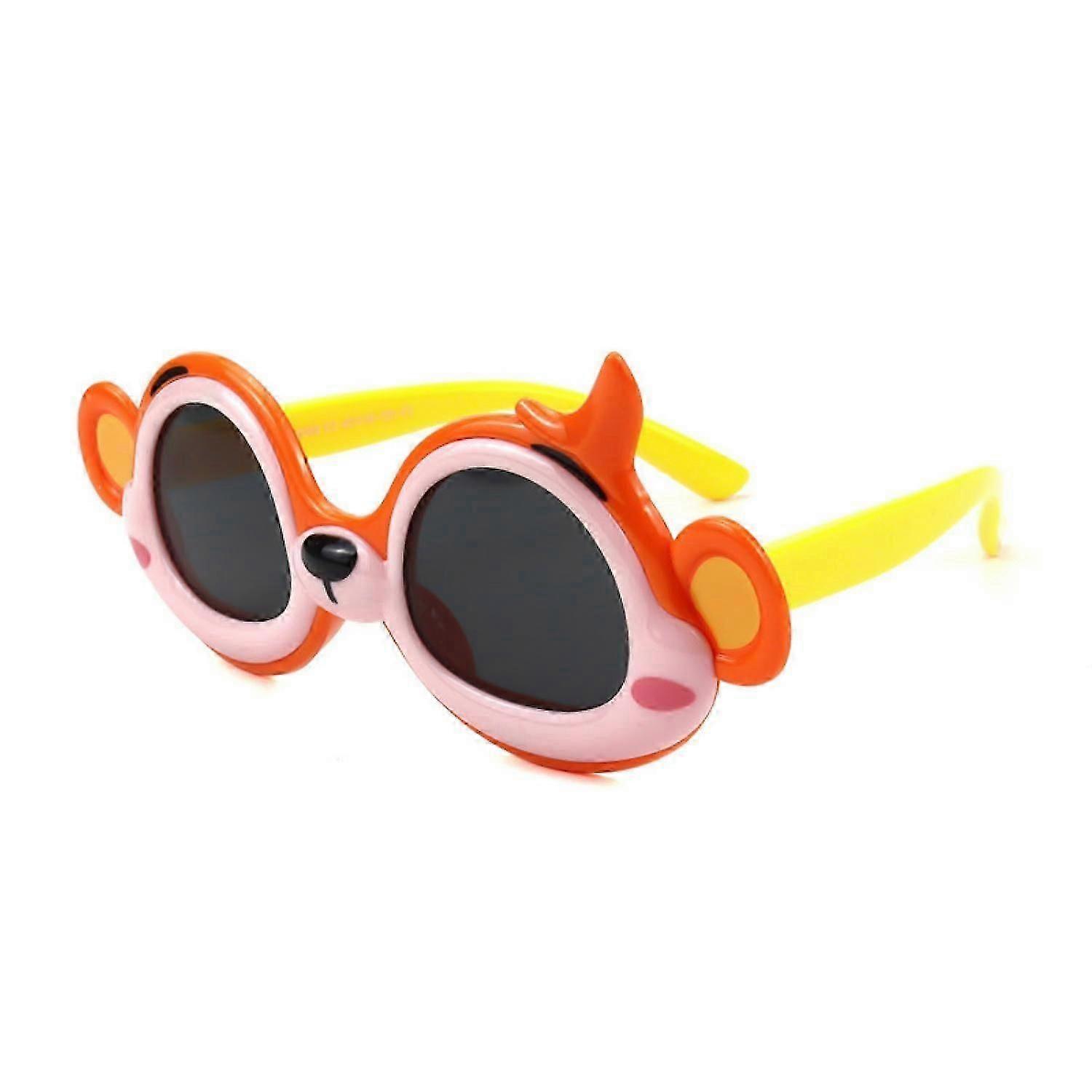 Children's Polarized Monkey Sunglasses, Orange Frame
