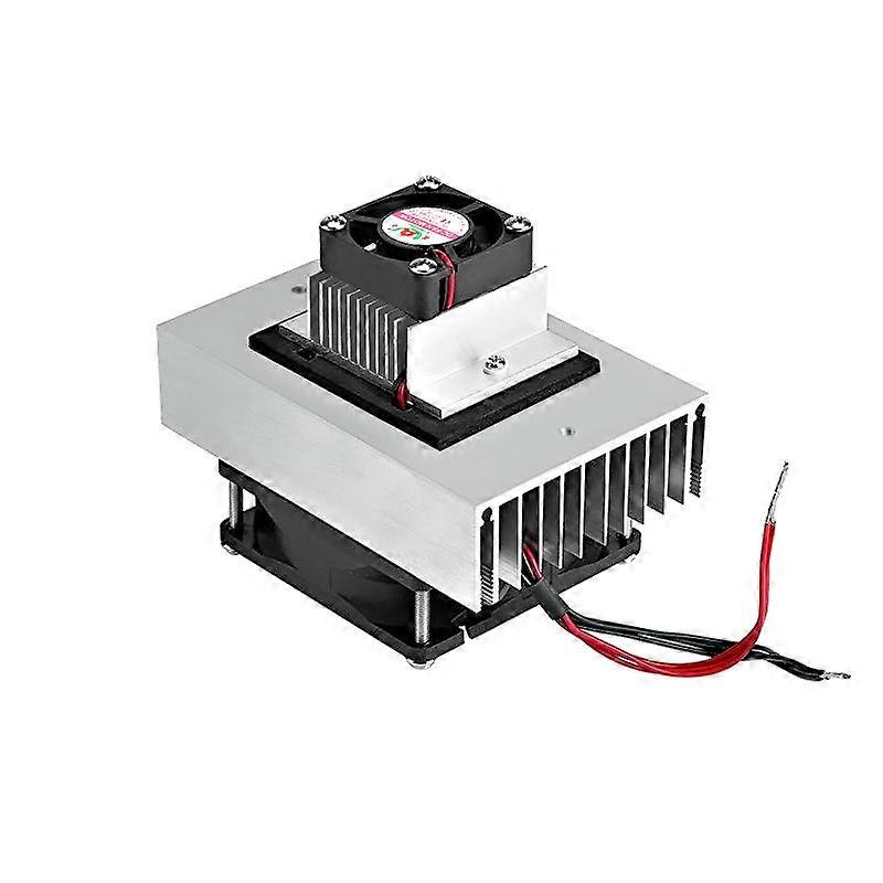 Semiconductor Refrigeration Cooling System Mini Air Conditioner DIY Kit(1 pc, black plus silver)