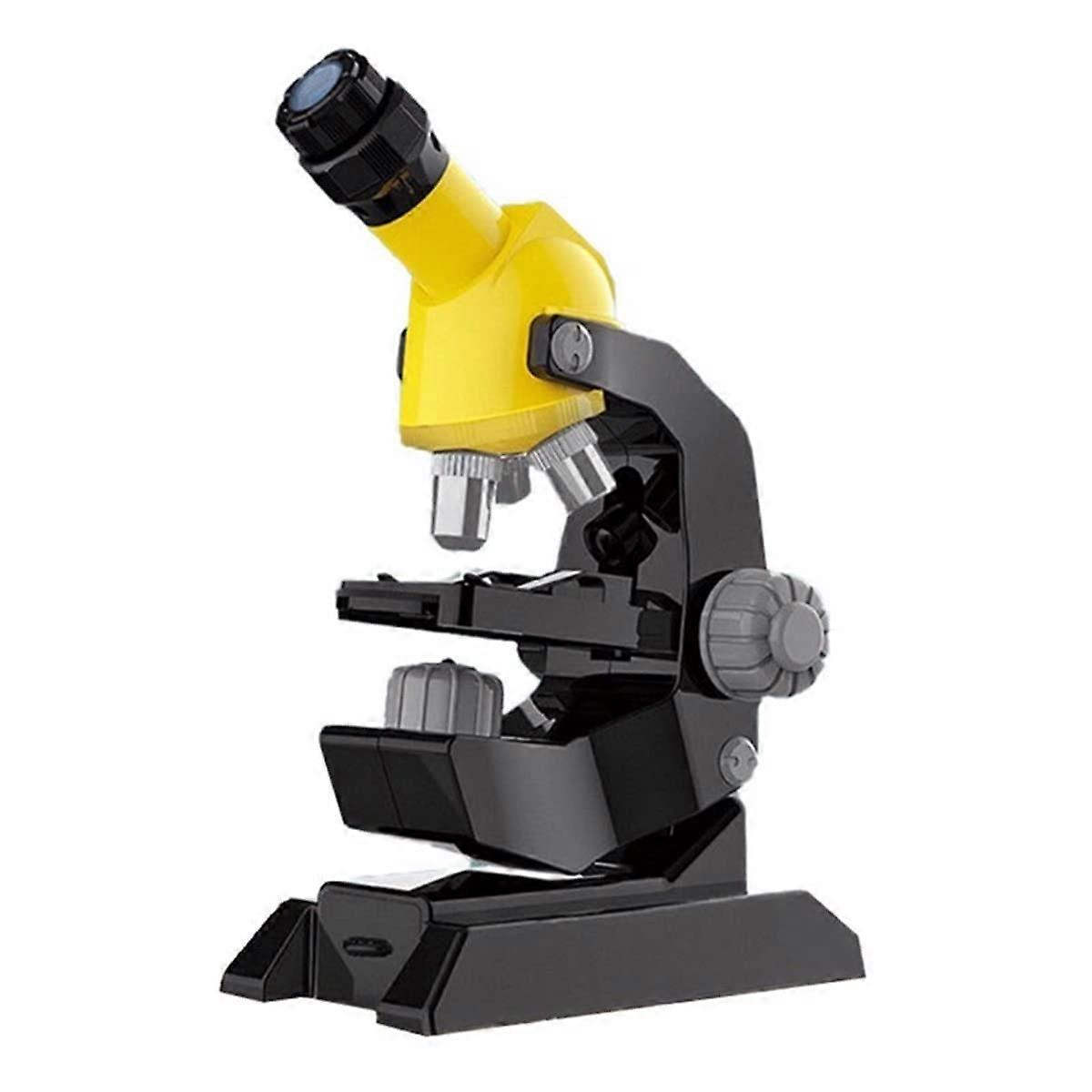 Kids Microscope Kit Yellow Compound Beginner Science Microscope Set with  Magnification