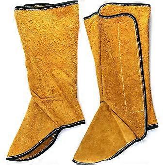 Leather Welding Boot Covers, Fire Resistant Leg Guards Gaiters, Universal Fit for Men and Women, 1 Pair