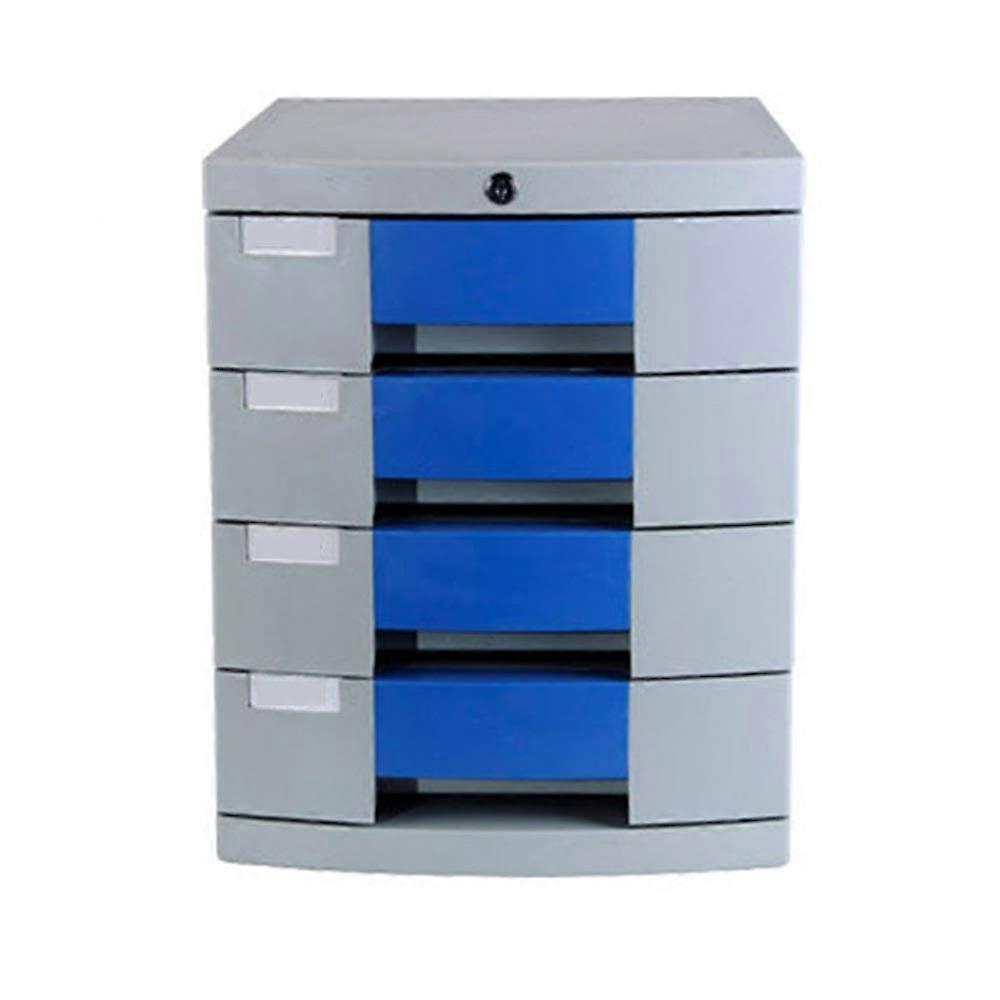 4 Drawer Locking File Cabinet White, Stackable Plastic Desktop Organizer for Office Storage