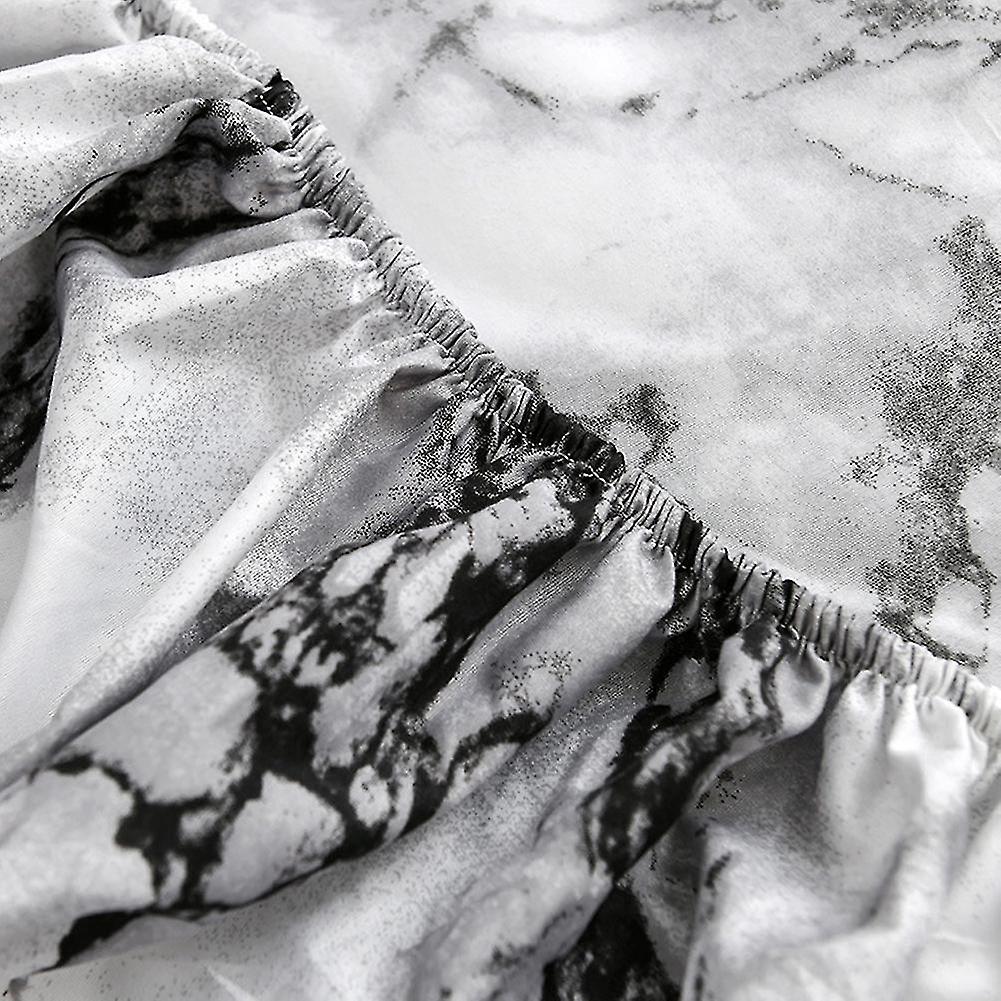 3pcs Bedding Set Marble Fitted Sheet & 2pcs Pillowcase