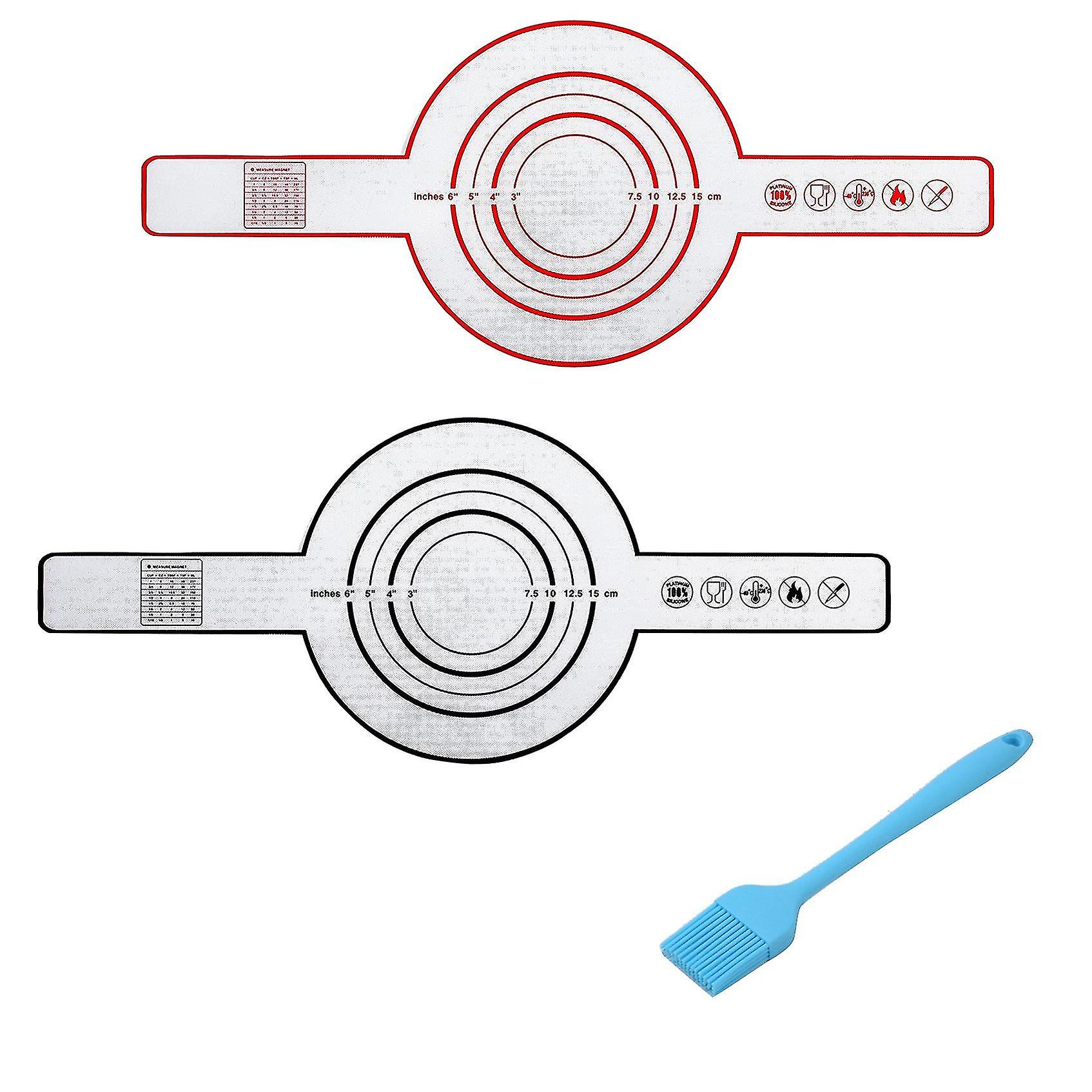 2 Pcs Silicone Baking Mat For Dutch Oven Bread Baking Non-stick Baking Mat With Long Handle 8.3inch