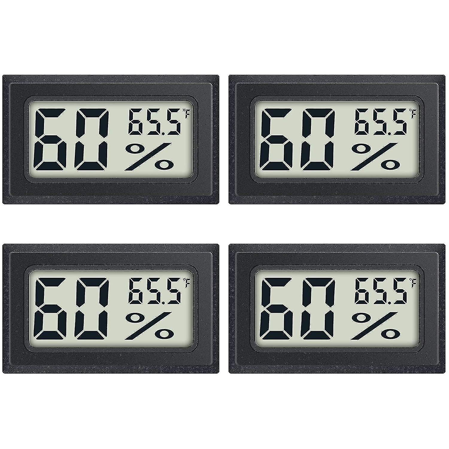 4-pack Mini Digital Indoor Humidity Monitor Temperature Humidity Gauge Meter With Fahrenheit () For Humidors, Greenhouse, Garde