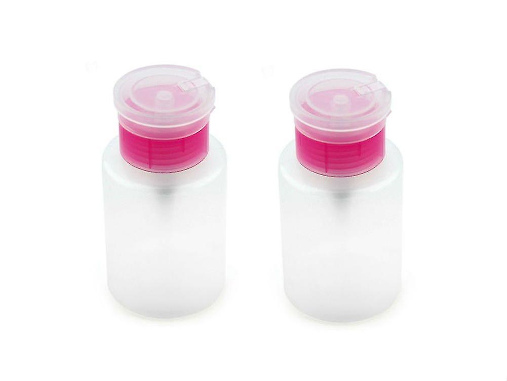 thumbnail image 1 of Paquete de 2 dispensadores de bomba vacía a presión para quitaesmalte de uñas, 150 ml (5 oz), tapa superior rosa, 1 of 5