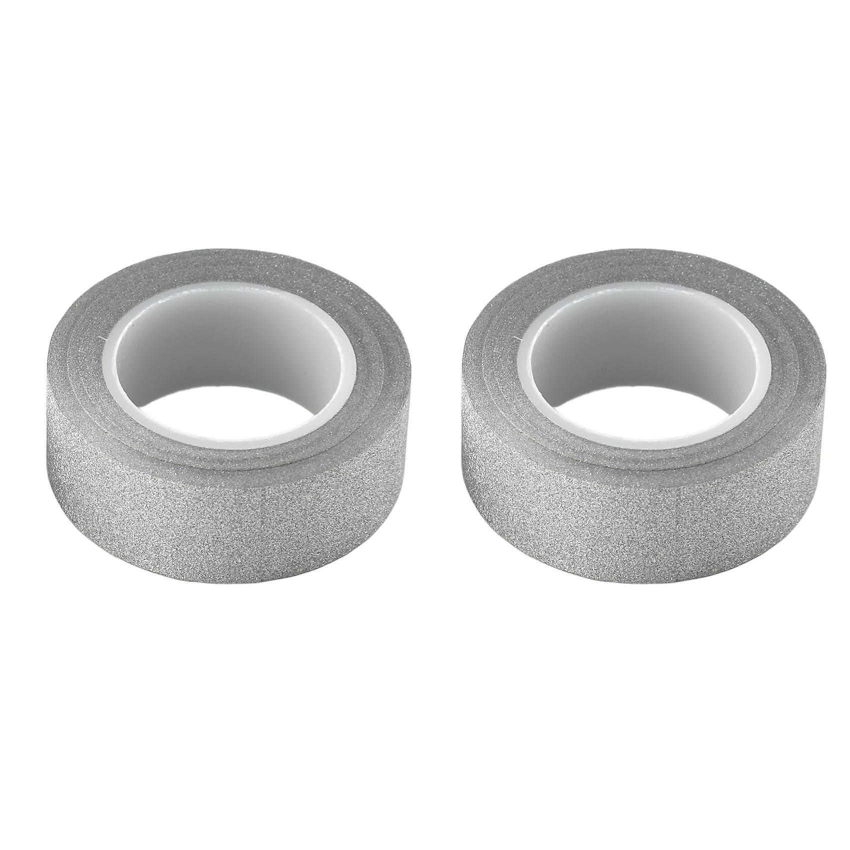 2 x 10M Washi Tape Stick Adhesive Decorative Craft DIY Paper silver