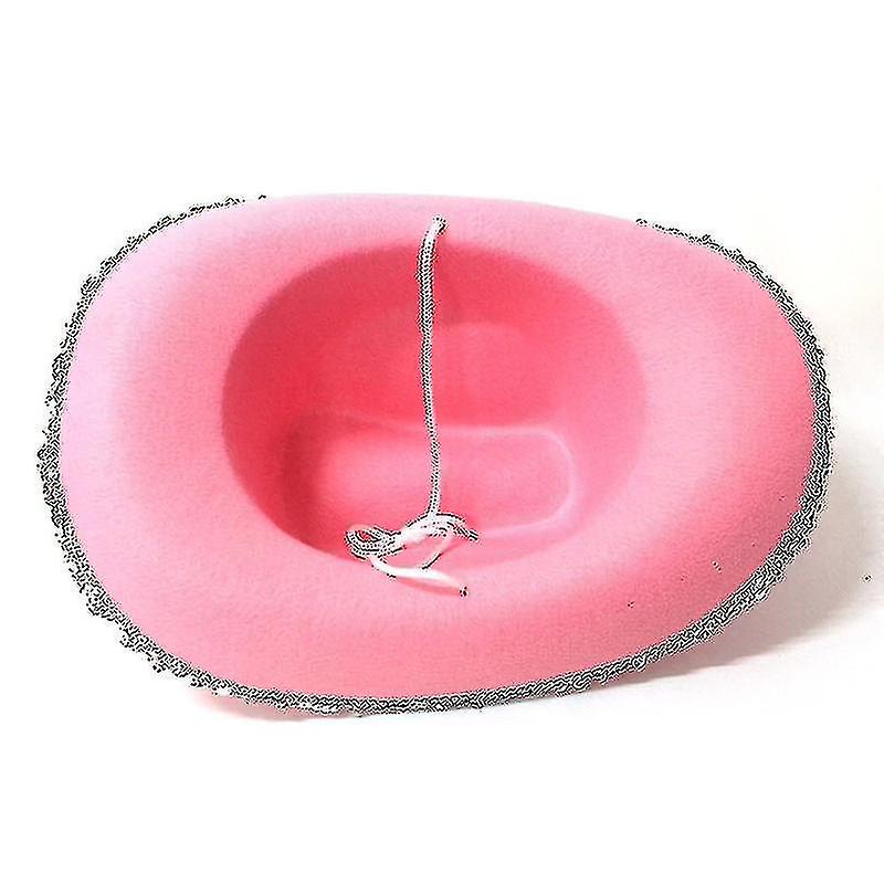 Chapeau Cowboy Felt Large Bords - Unisexe Adulte - Noir Avec Ornement Tête De Vache