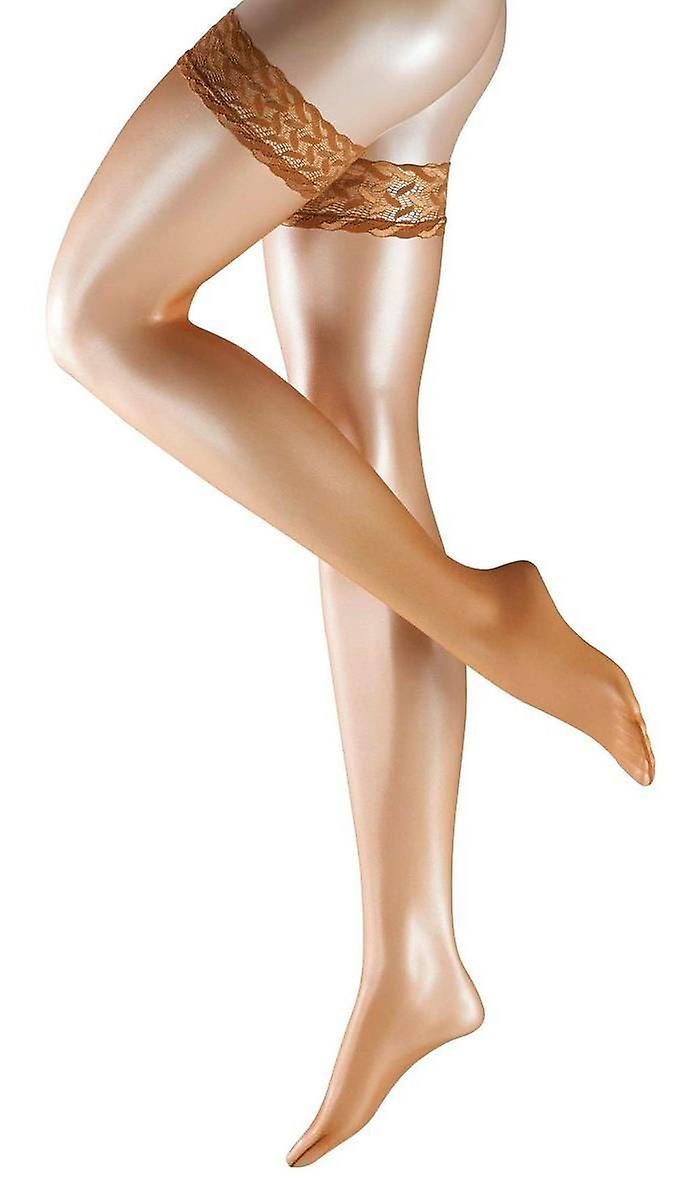 Falke Shelina Stay Up Shimmer 12 Denier Stockings - Noisette Tan