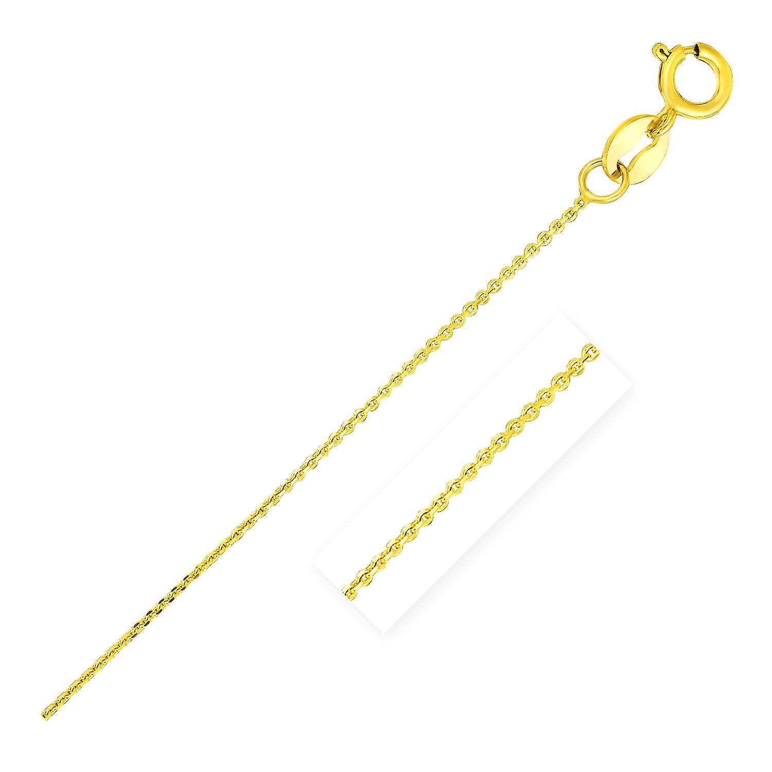 14k Yellow Gold Diamond Cut Cable Link Chain 0.7mm