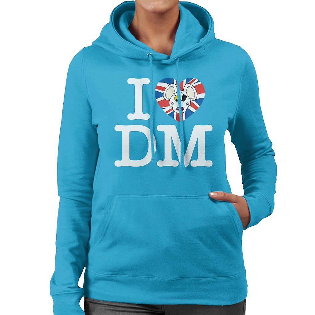 Danger Mouse I Love DM Union Jack Women's Hooded Sweatshirt