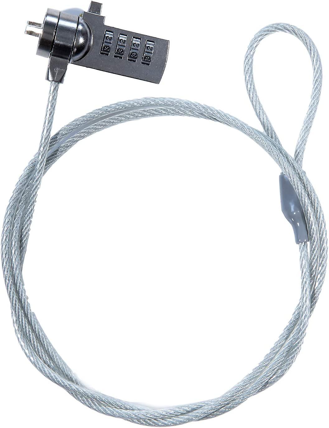 Security Cable with Combination Code Lock for Laptop, Silver, Keyhole Size 5*2.5mm