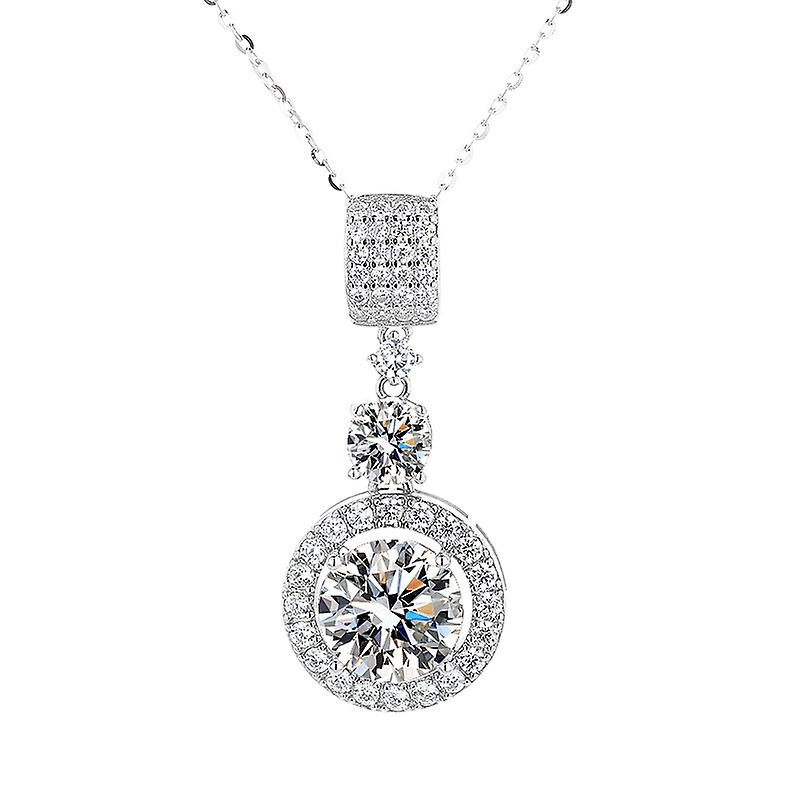S925 Collier Pendentif Argent Sterling Moissanite
