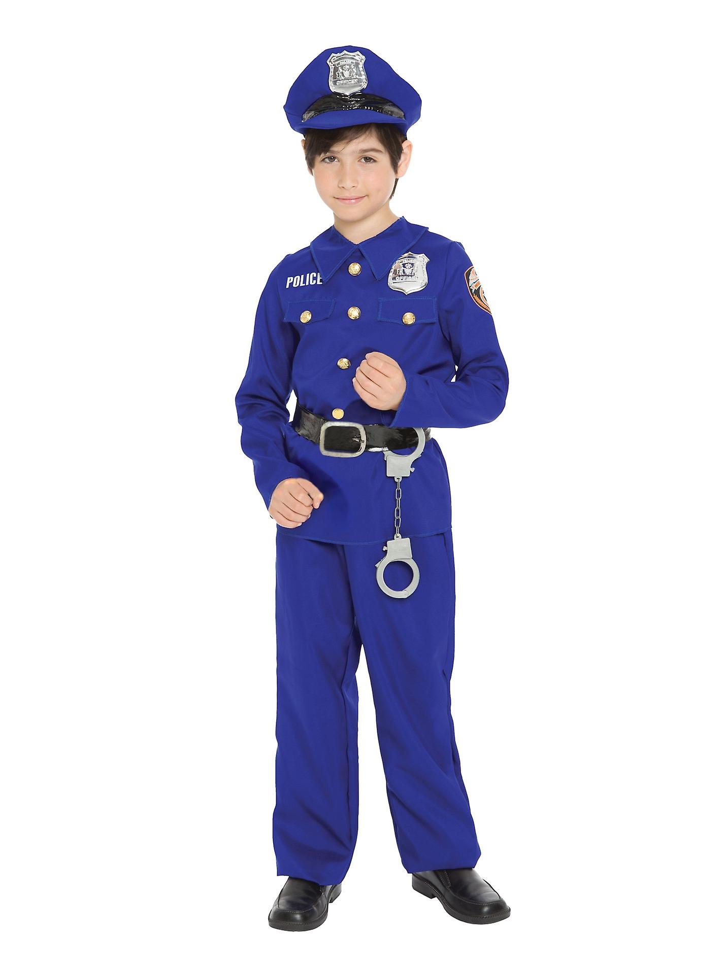 Police Officer Cops Policeman Uniform Role Play Book Week Boys Costume
