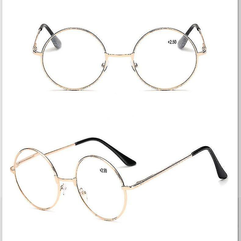 Lunettes de lecture rondes rétro en métal pour hommes et femmes, verres de 1,00 à 4,00 $