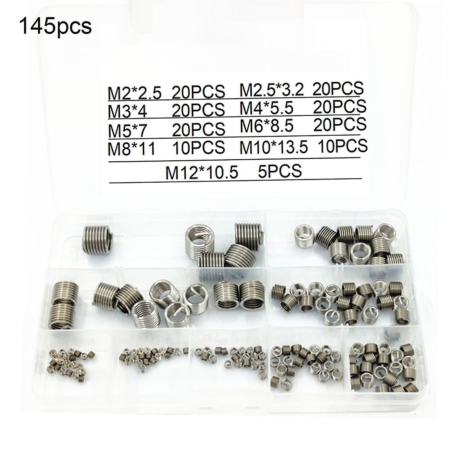 145pcs M2-m12 Wire Thread Inserts Boxed Complete High Strength Practical Thread Sleeve Set For Frp Thread