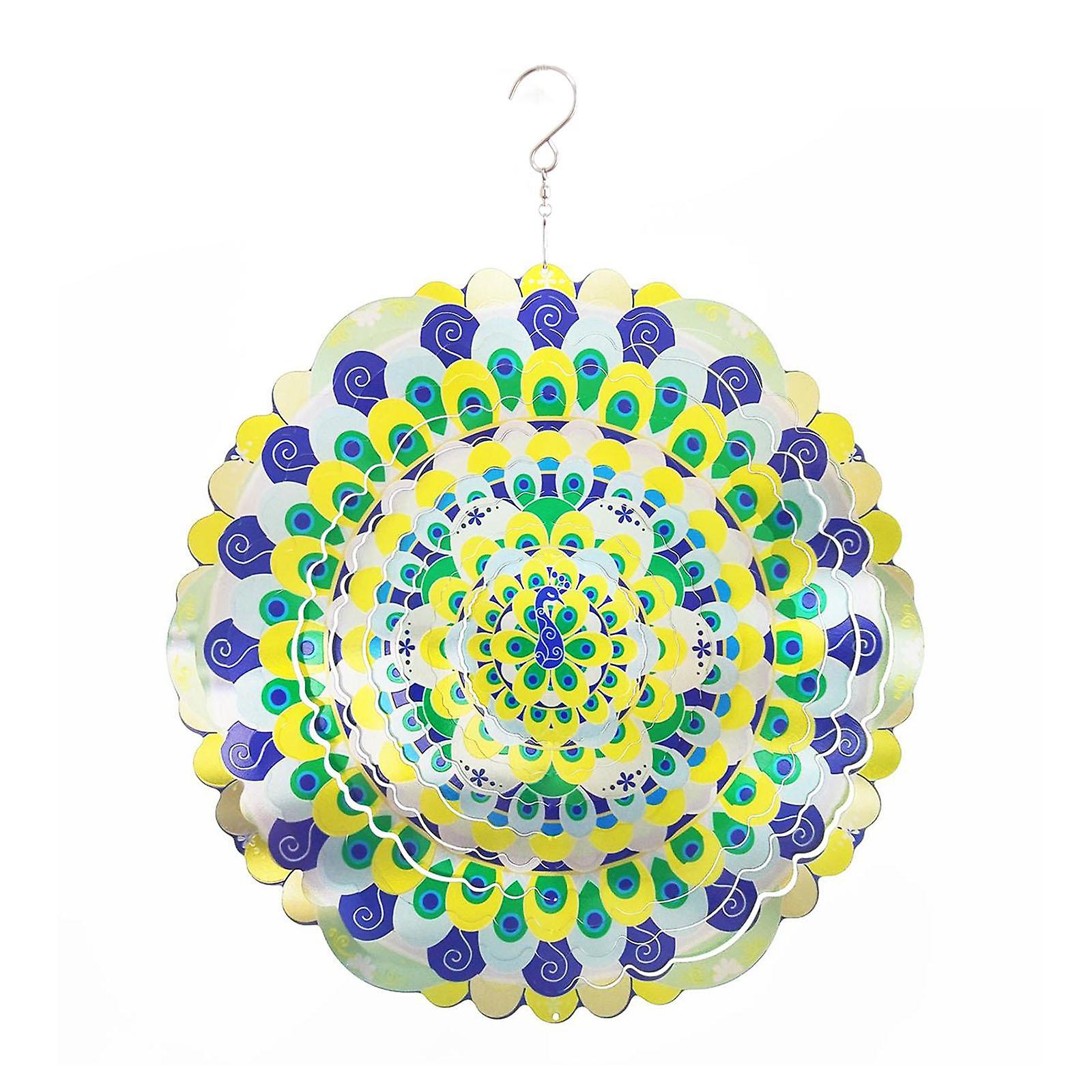 3D רוח ספינר דמות טווס צבעוני למרפסת חנוכת בית מתנות 30 ס"מ