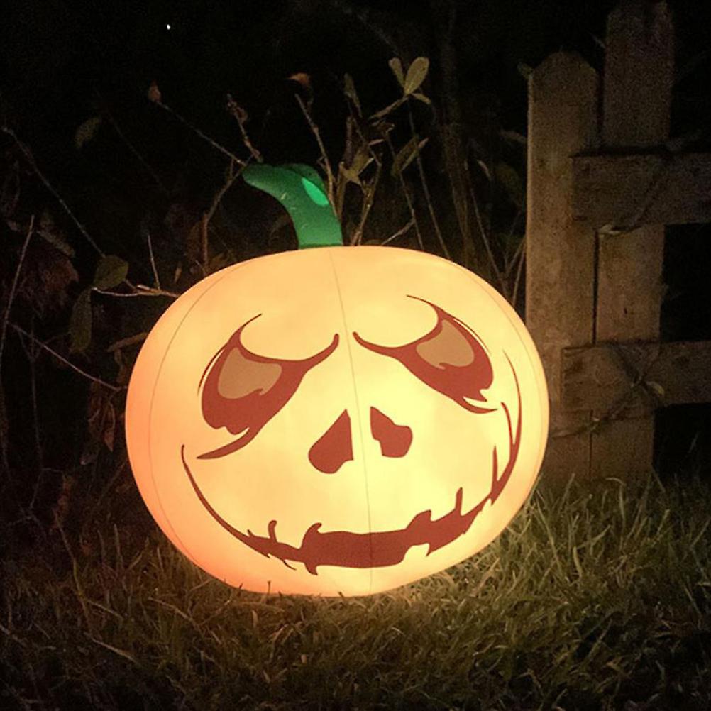 דלעת מתנפחת ליל כל הקדושים עם נורות LED מובנות 16 אינץ 'מפוצצים מתנפחים למסיבת ליל כל הקדושים קישוט דשא חיצוני לגינה בחצר