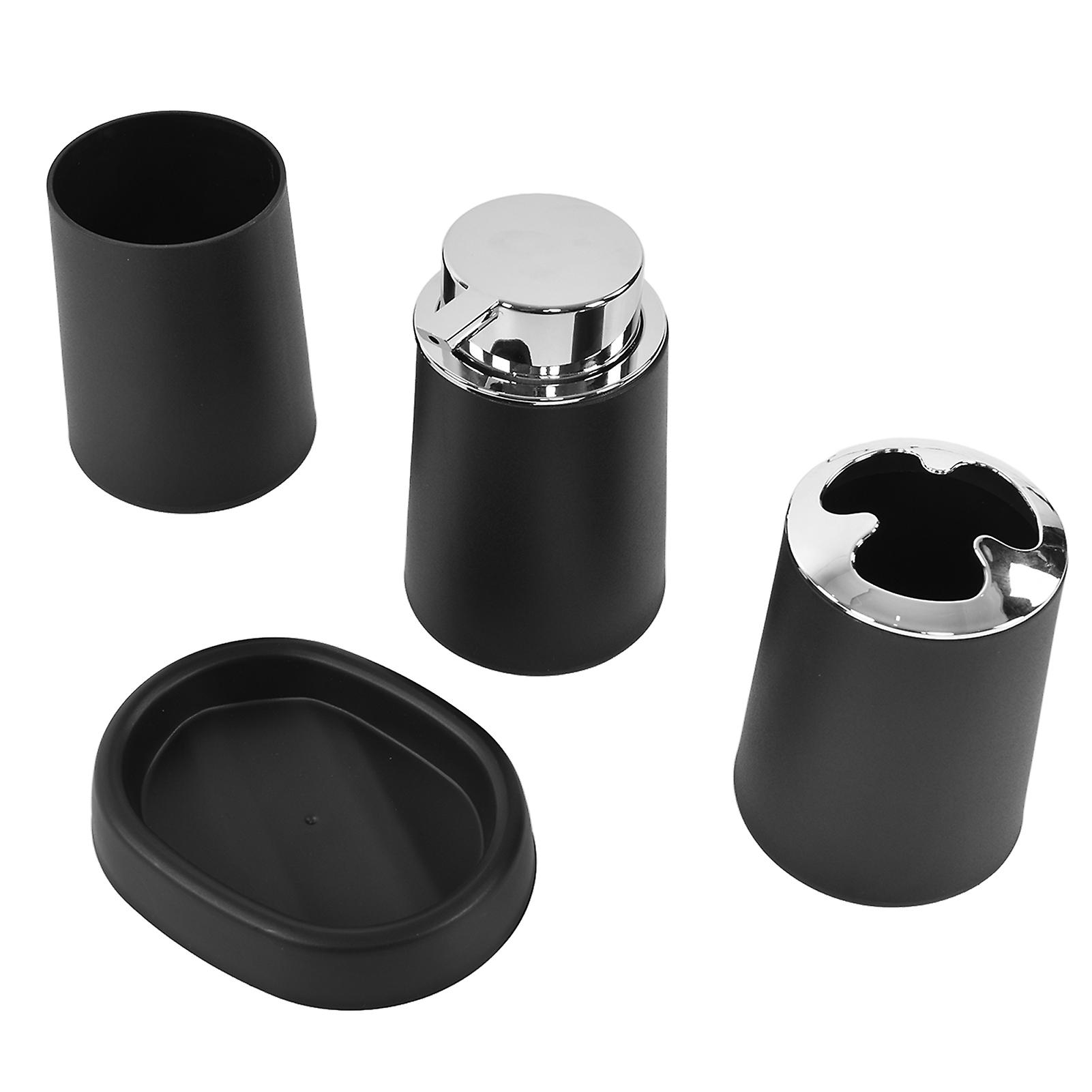 Bathroom Set Multifunction Simple Practical Feel Comfortable Stainless Steel Bathroom AccessoriesBlack 