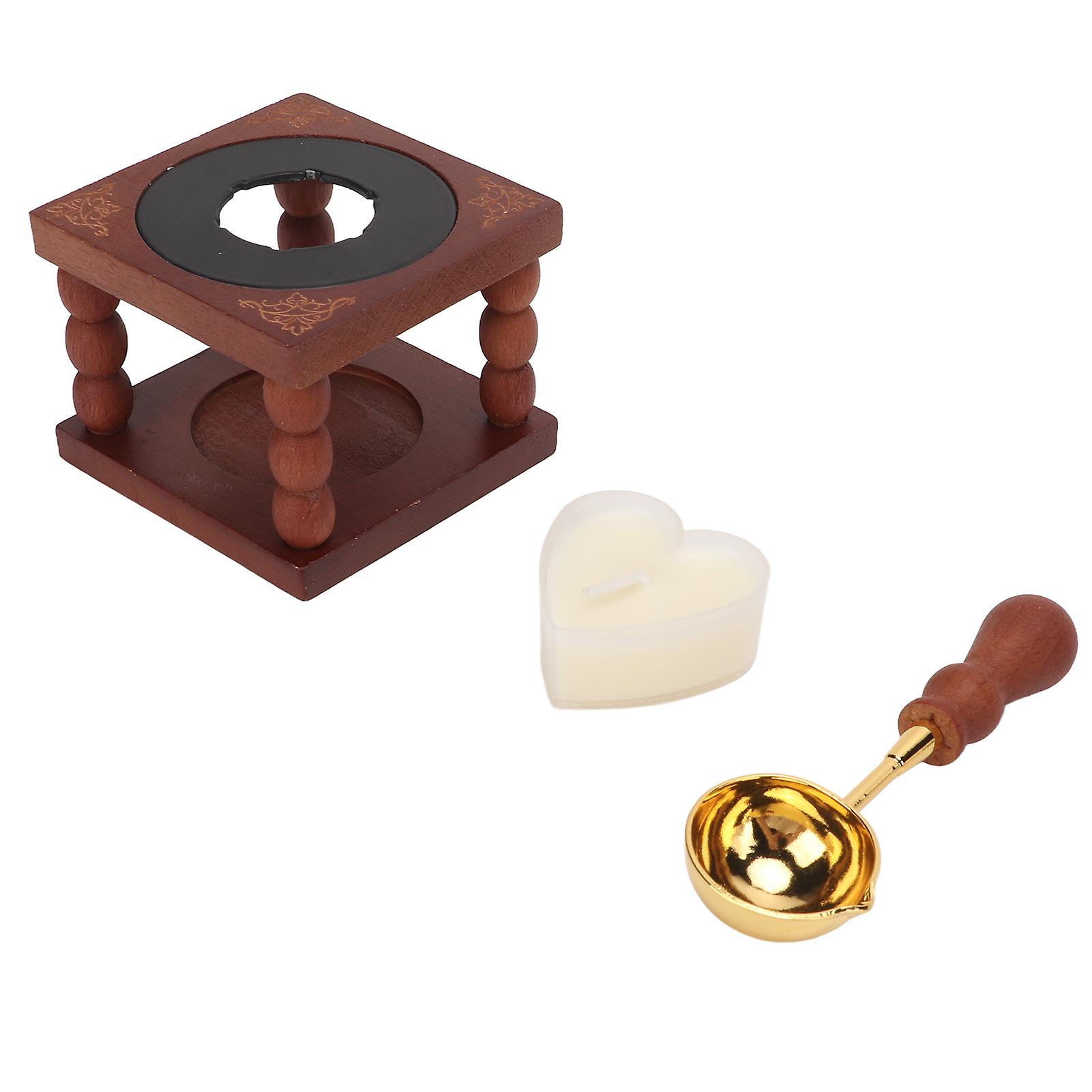 Wax Sealing Warmer Good Thermal Conductivity Slot Design Sealing Wax Furnace Tool with Spoon Wax for Invitations Envelopes