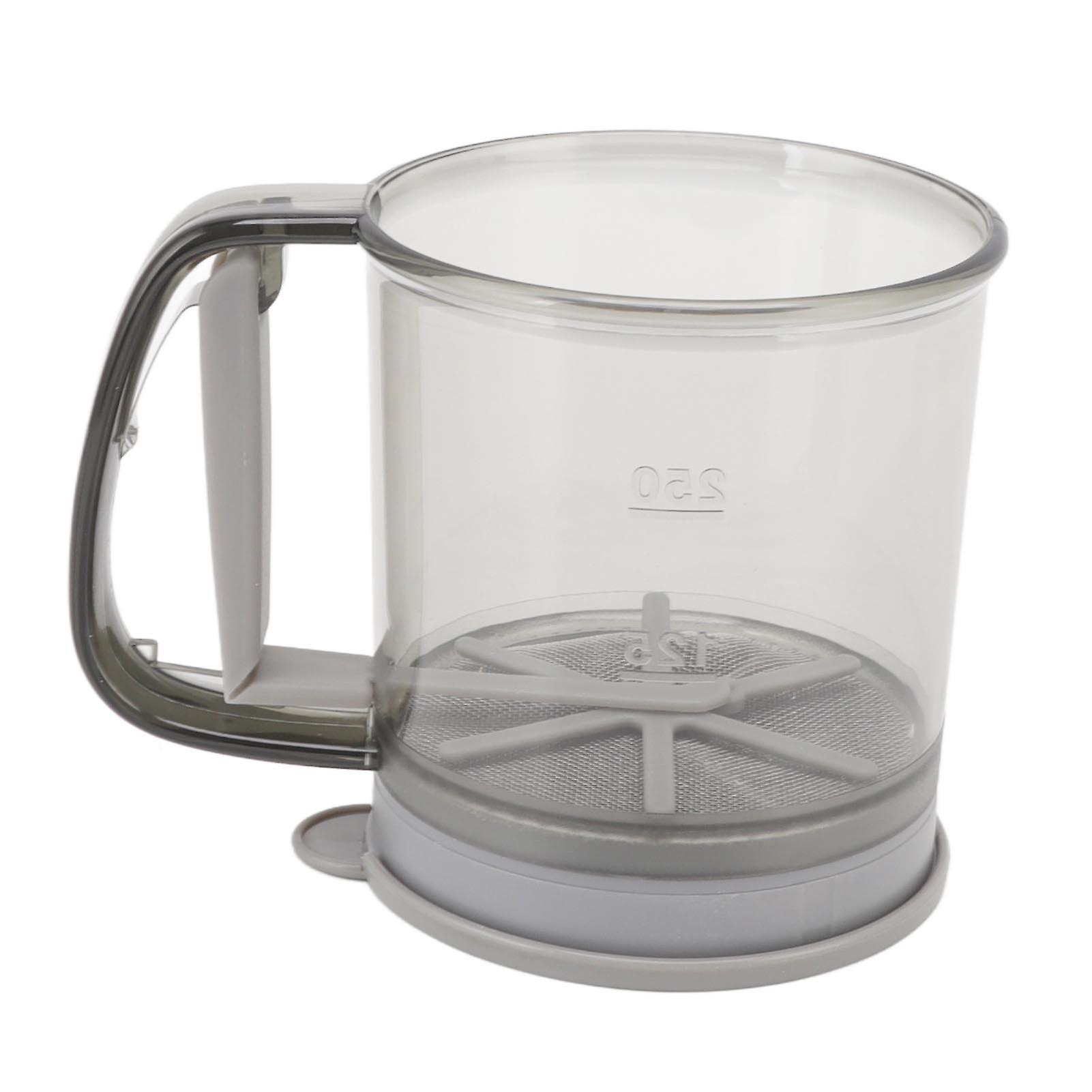 Double Layer Flour Sifter Hand Held Filter Flour Strainer with Lid for Kitchen Supplies Baking Tools