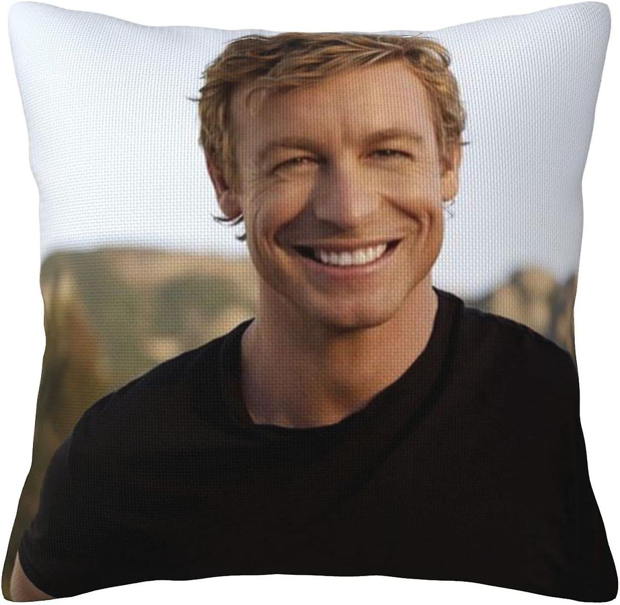 Simon Actor Baker Linen Decorative Throw Pillow Pillowcases Square Cushion Case Floor Pillowcases, Sofa Cushions, Cushion Covers -[A4852]