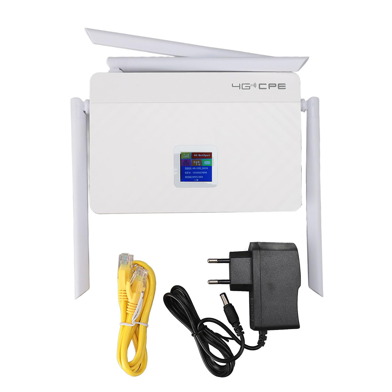 4G LTE Wireless Router with SIM Card Slot 300Mbps Unlocked Wireless Mobile WiFi Hotspot Router with 4 Antennas for Europe 100-240V