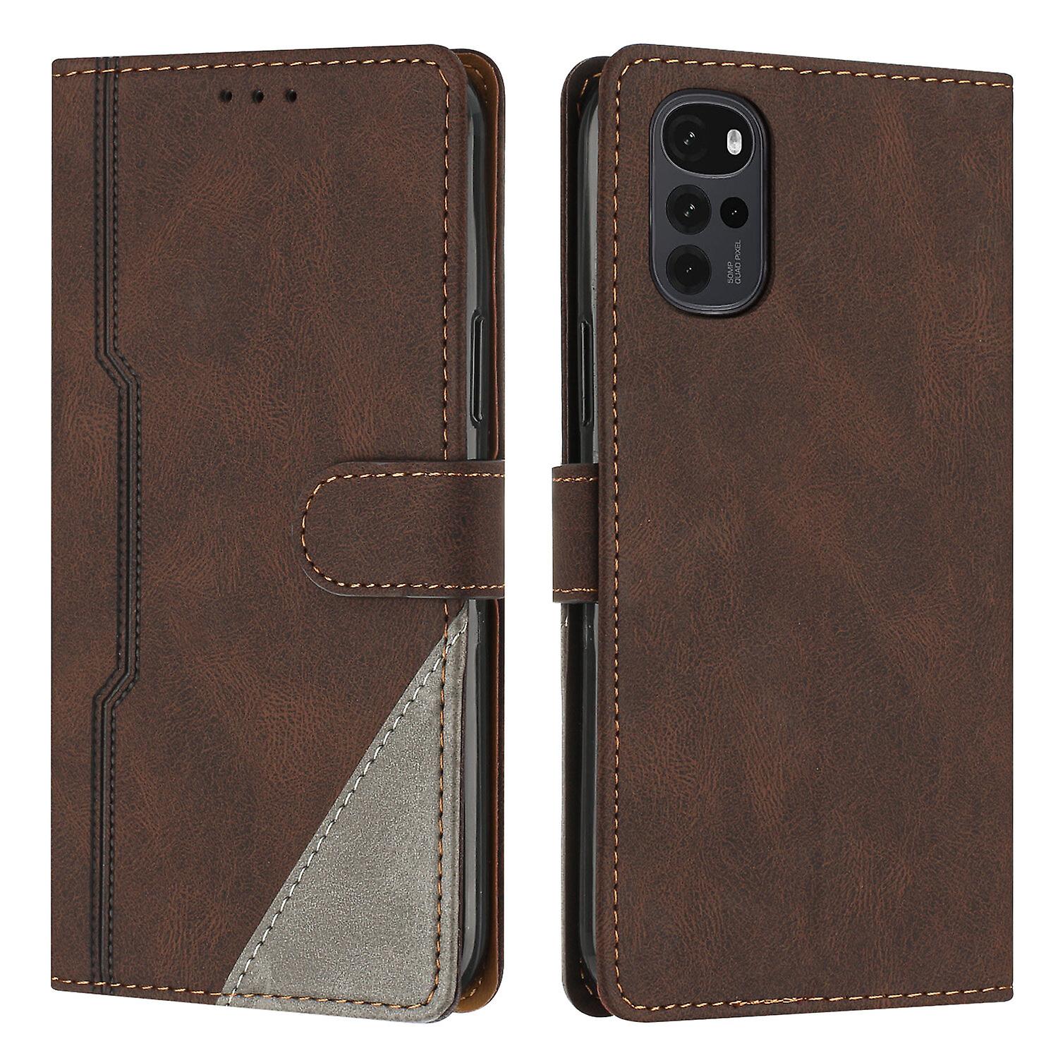 Leather Magnetic Clasp Case with Flip Wallet Stand Function Cover for Moto G22