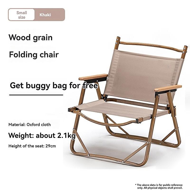 Solid wood armrests, Oxford cloth backrest camping chair, easy to carry, suitable for fishing and ca