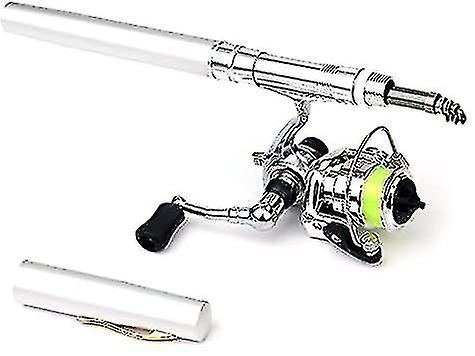 Pen Fishing Rod, 39" Mini Telescopic Fishing Rod And Reel Combo Silver