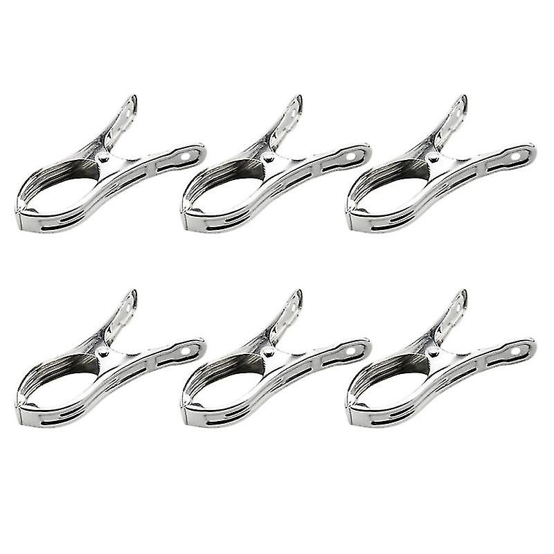 6pcs Stainless Steel Clothes Clips