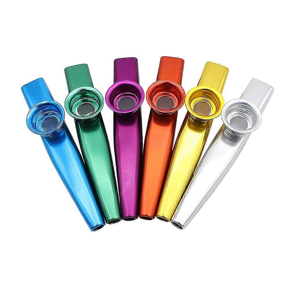 6pcs Metal Kazoo Flutes Small Flutes Music Instruments Beginner Kazoo Flutes