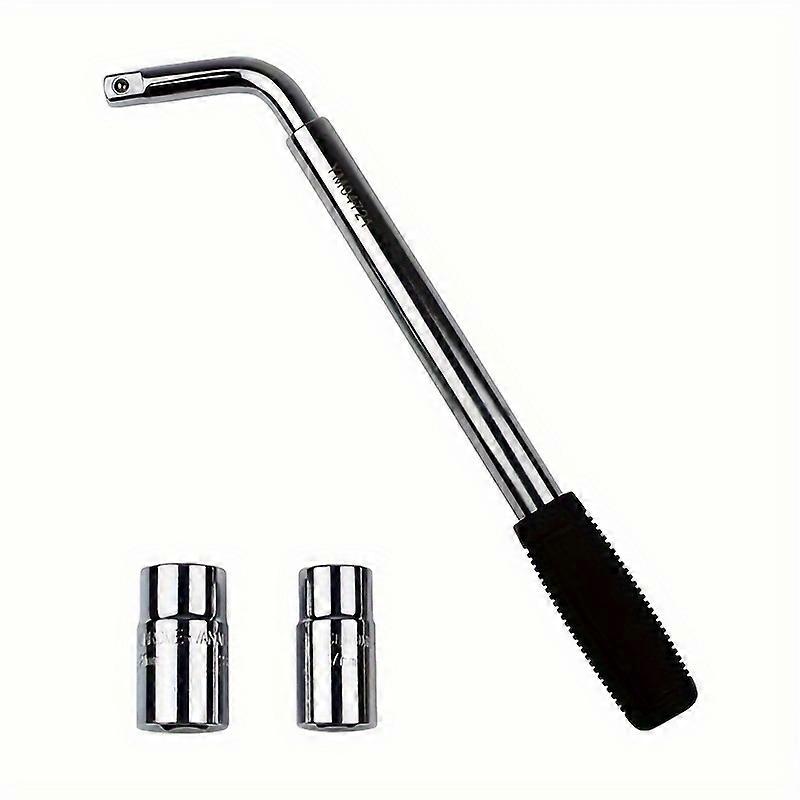 Versatile Tire Repair Kit: Extendable Lug Nut Wrench With Chrome Vanadium Sockets (17/19/21/23Mm) - Durable Stainless Steel, Easy-To-Use For Emergency