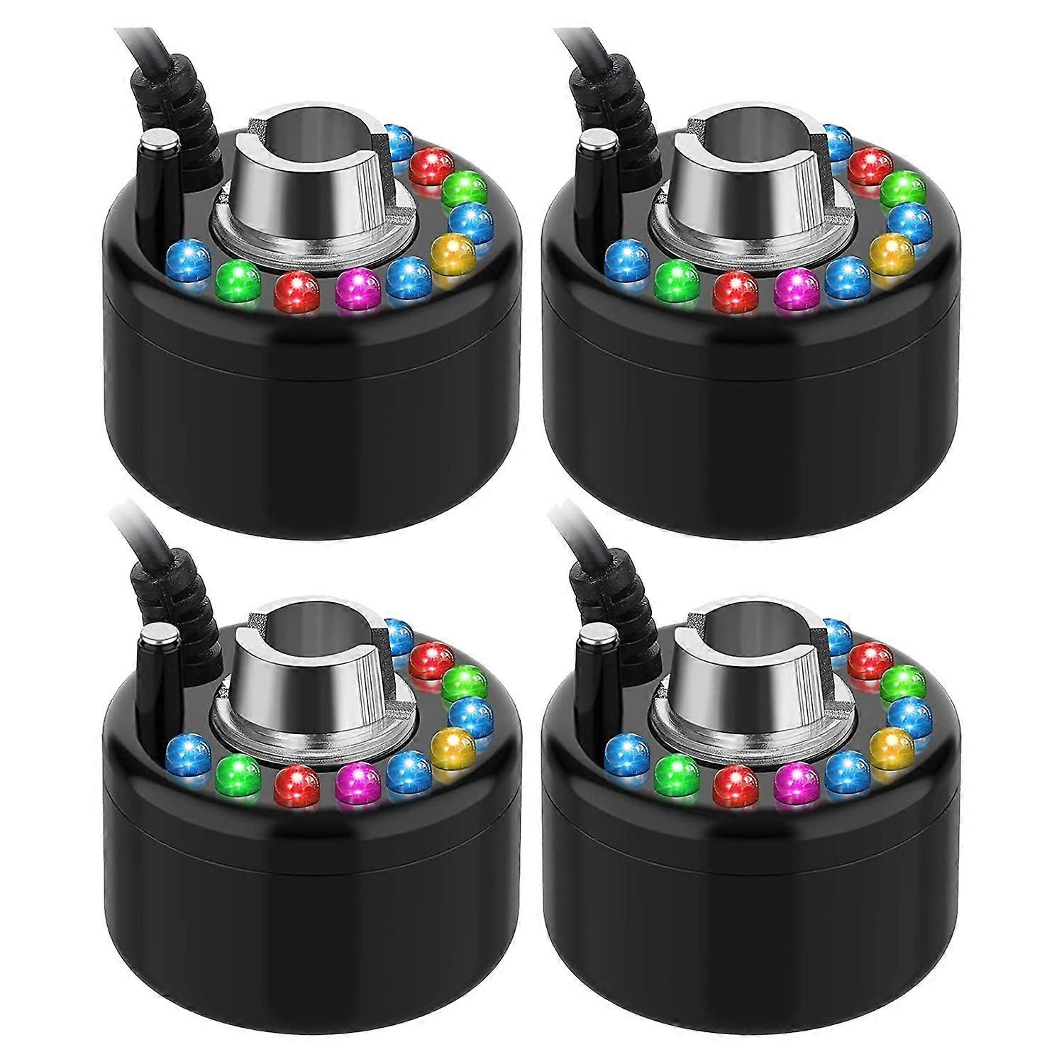 4 Pcs Halloween Mist Maker Ultrasonic Fogger Water Fountain Pond Fog Machine Color Change Fogger LED Mister US Plug