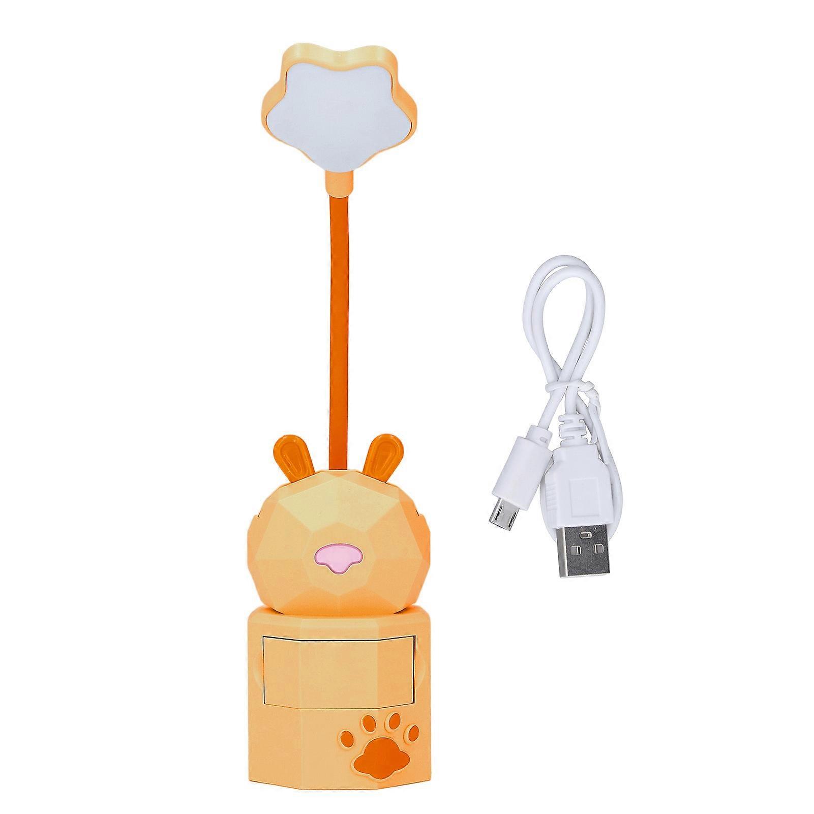 Kids Reading Light Cartoon Bunny USB Charging Omnidirectional Gooseneck Safe Durable Stora1__st__st