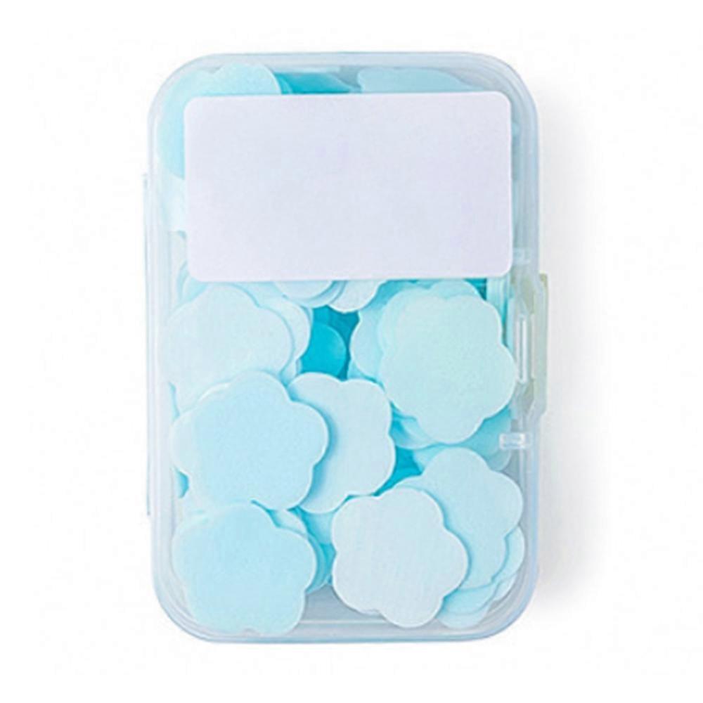 أقراص صابون اليدين المحمولة الزرقاء الصغيرة - صفائح صابون Aper للسفر - أقراص غسيل اليدين الصلبة الكمية التي يمكن التخلص منها في الهواء الطلق / الفندق / التخييم هيك