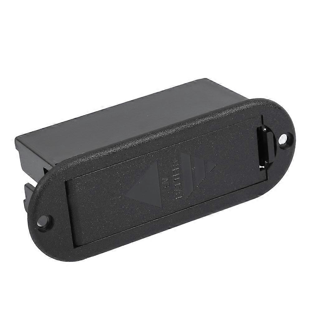 PU Läder Elgitarr Bas Pickup 9V Batterilucka Hållare Fodral Väska Organizer Box (#02)