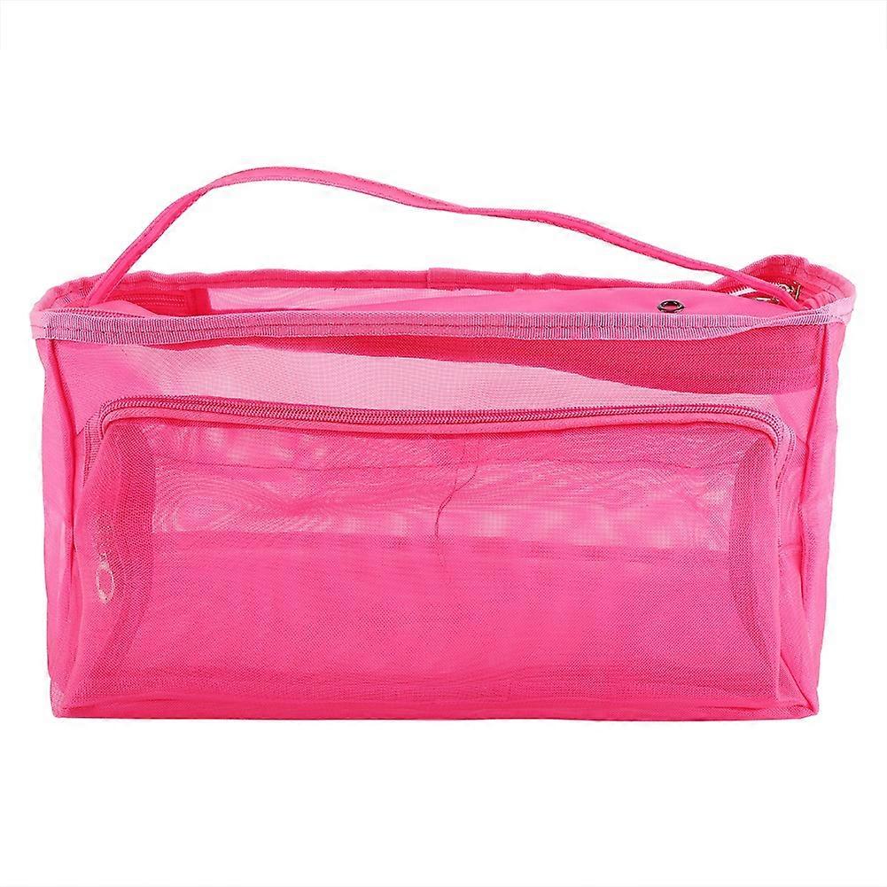 3 Holes Storage Bags Crochet Wool Small Accessories Convenient Container for Home use(Rose red)