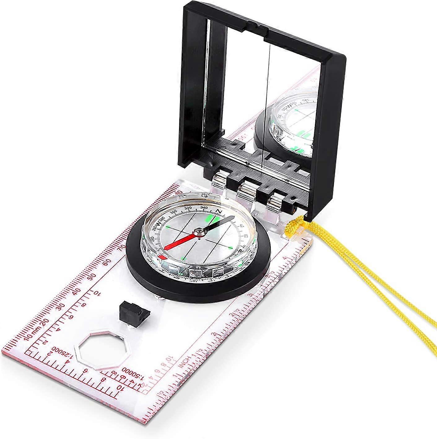 Navigation Compass, Multifunction Compass with Graphic Ruler and Mirror Emergency Kit for Outdoor Activities
