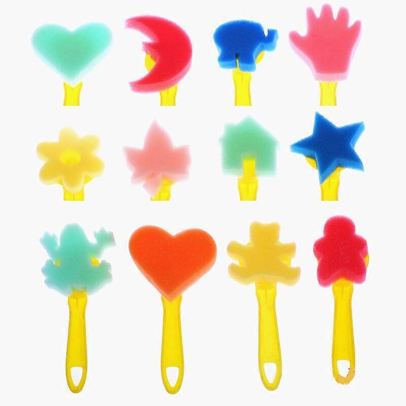 Kids Toddler Sponge Stamp Brush Kits Flower Drawing Toys for Children Paint Educational Art and Craft Creativity Boys Girls| |